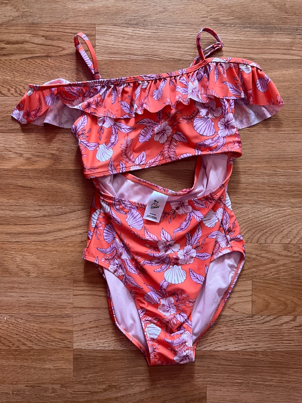 art class Coral Floral Ruffle One-Piece Swimsuit